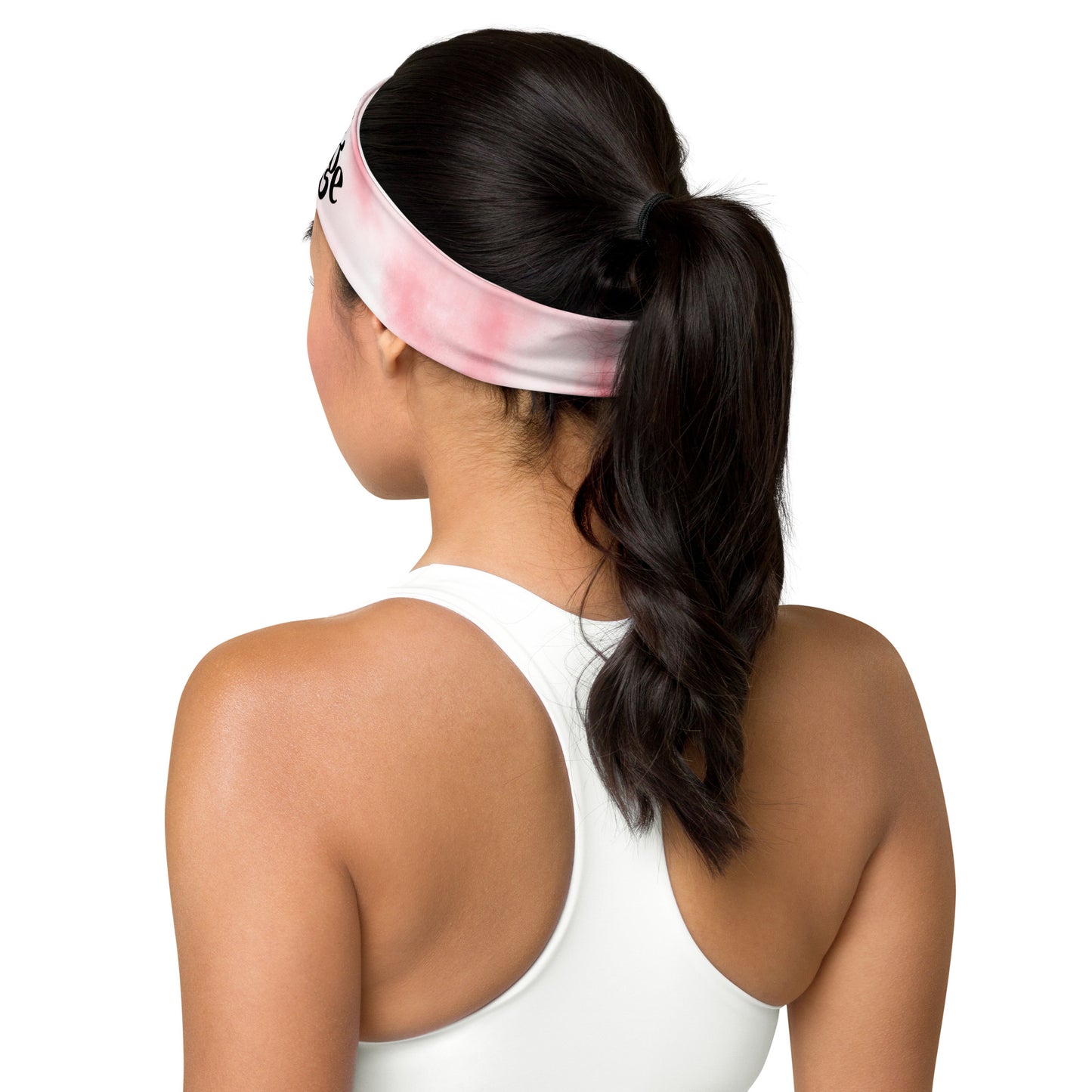 Unisex White w/ Pink Design Headband