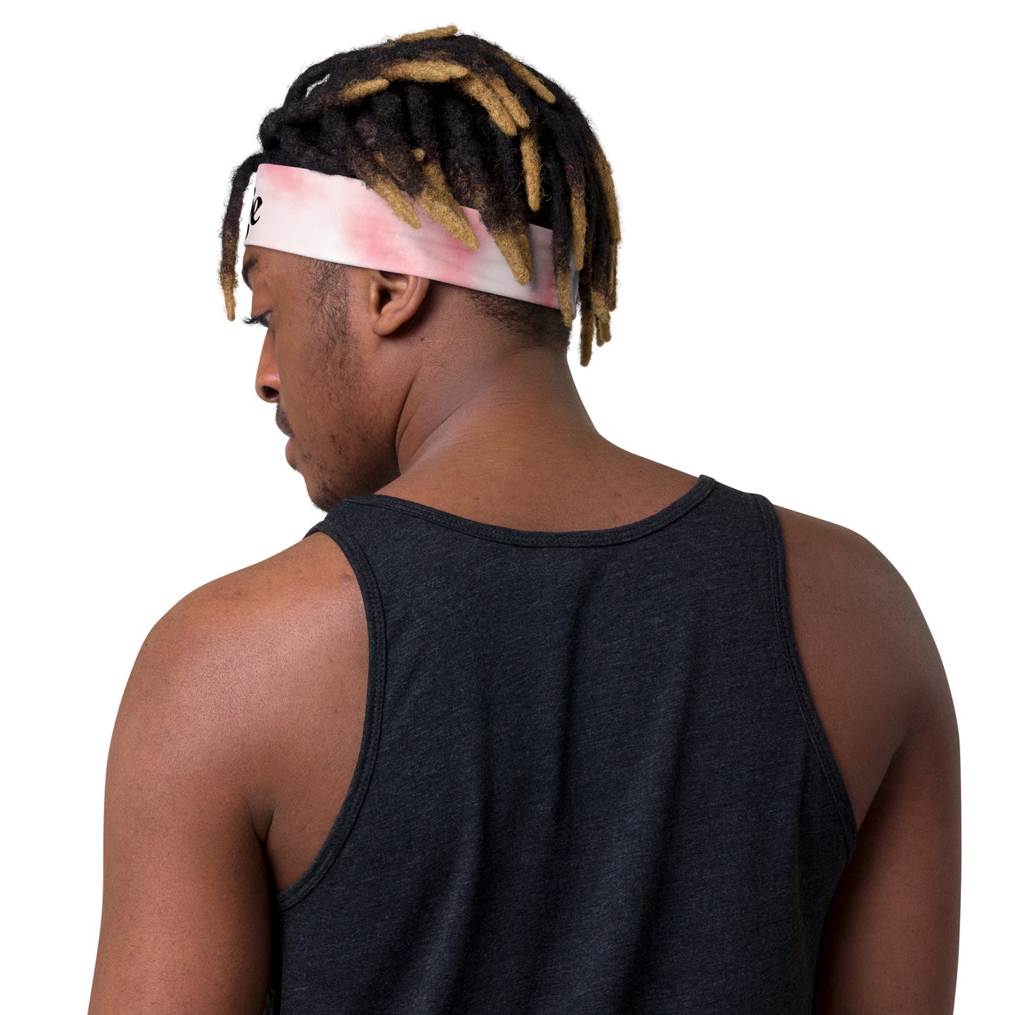 Unisex White w/ Pink Design Headband