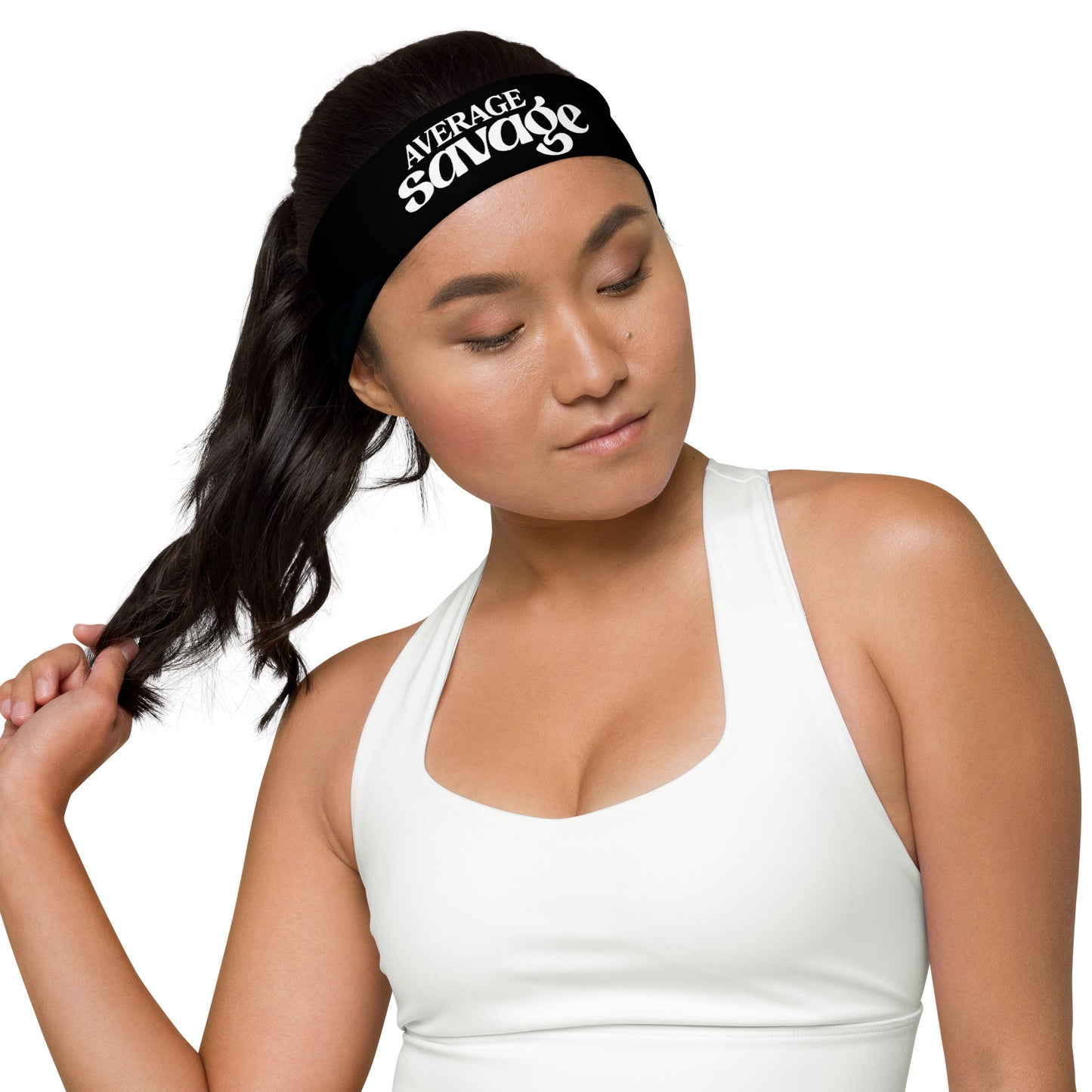 Unisex Solid Black Design Headband